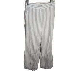 Loft Pants Women's XS Striped Metallic Wide Leg Pull On Casual Linen Boho